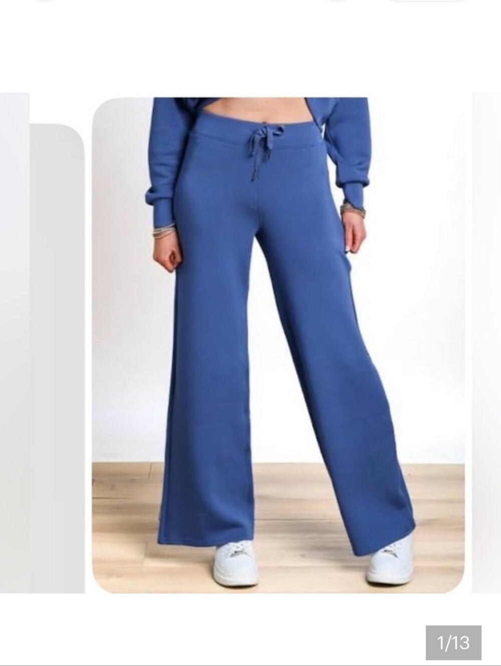 SPANX Wide Leg Drawstring Pants in Blue